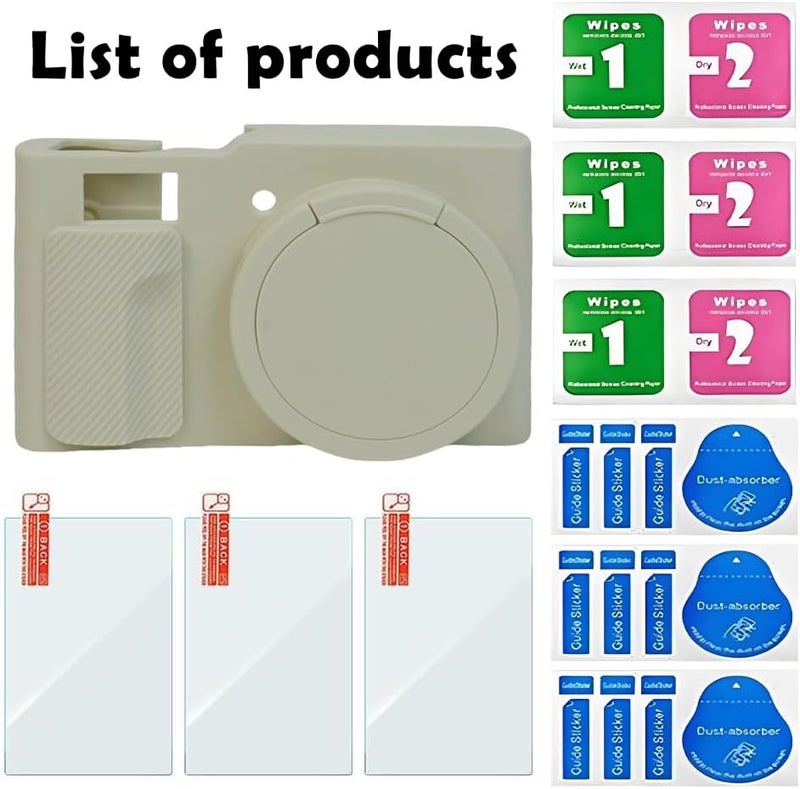 Huadu Screen Protector Compatible for Panasonic Lumix ZS99 Digital Camera,Tempered Glass Film Anti-Scratch High Definition and Soft Silicone Case (lumix zs99 M-W) - Image 3